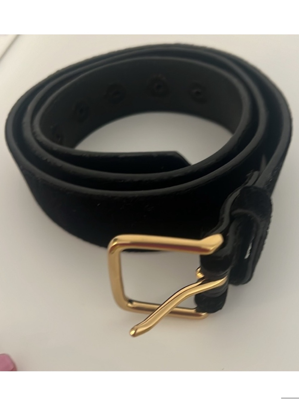 Frame Velvet Belt ( Black/Gold)
